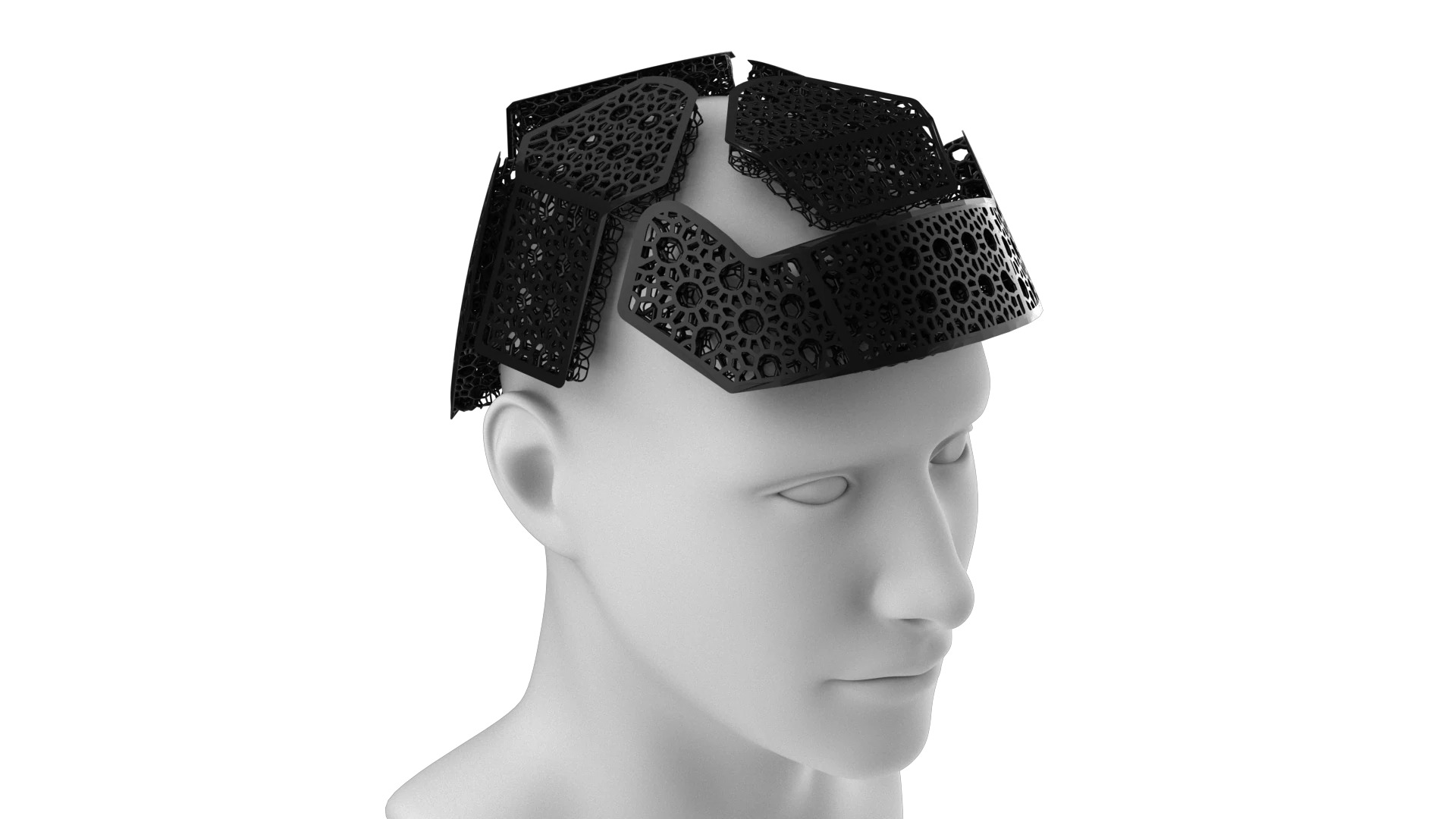 Micro Lattice Helmet Pad system on mannequin